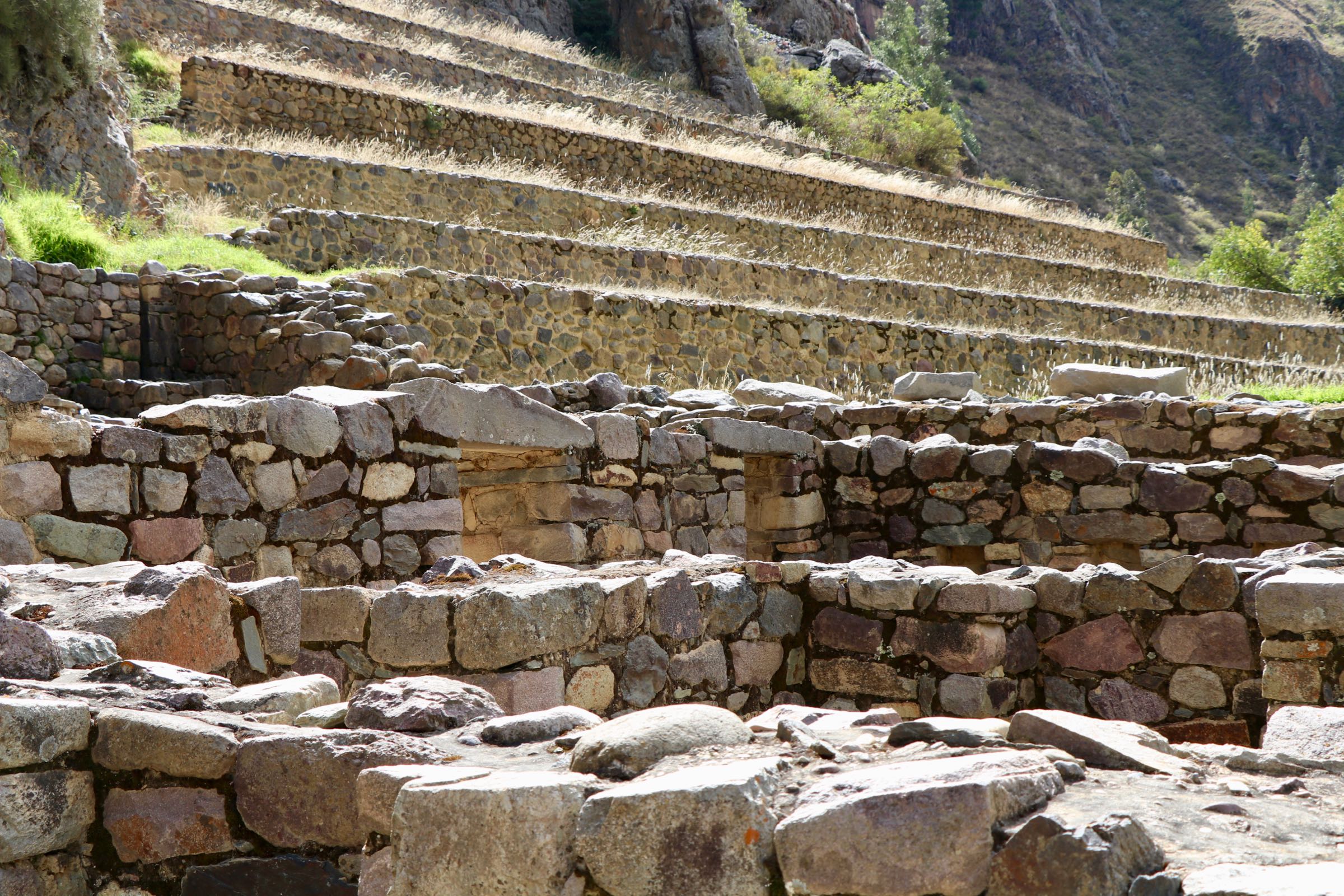 Inka-Terrassen in Ollantaytambo, Peru