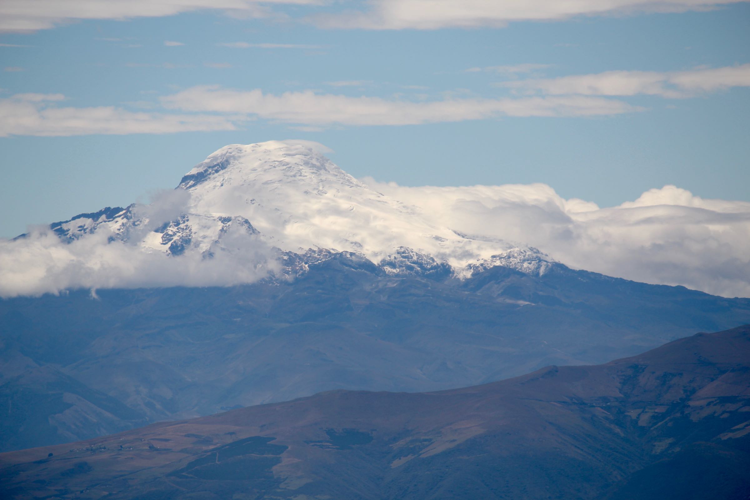 Blick auf den Vulkan Cayambe, Quito, Ecuador