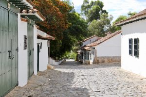 Straße in Villa de Leyva, Kolumbien