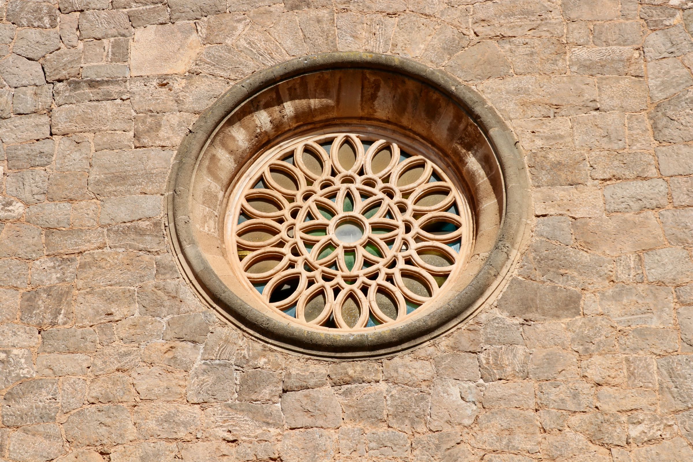 Kirchenfenster, Valldemossa, Mallorca, Spanien