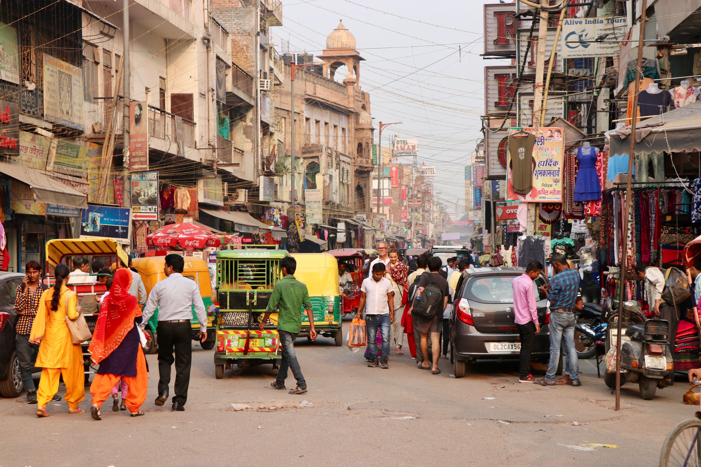 Straße in Paharganj, Delhi, Indien