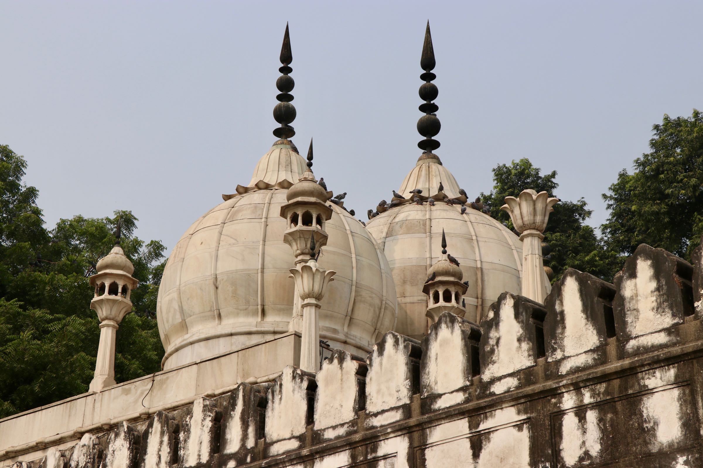 Kuppeln der Perlenmoschee im Roten Fort, Delhi, Indien