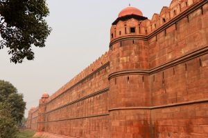 Außenmauer des Roten Fort, Delhi, Indien