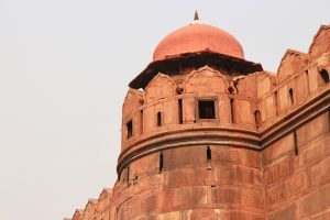Außenmauer des Roten Fort, Delhi, Indien