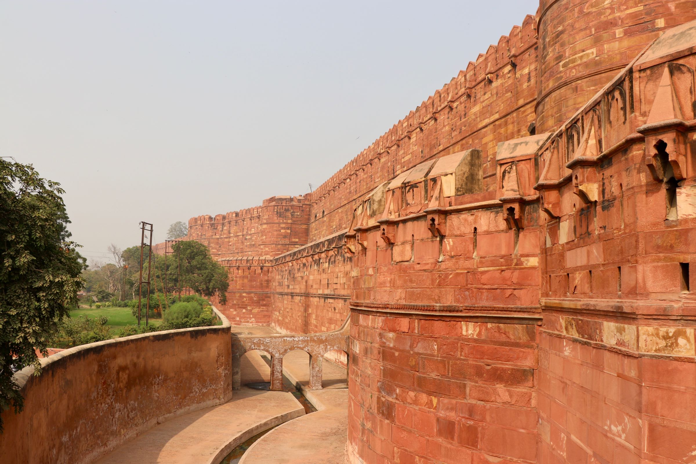 Außenmauer des Roten Fort, Agra, Indien