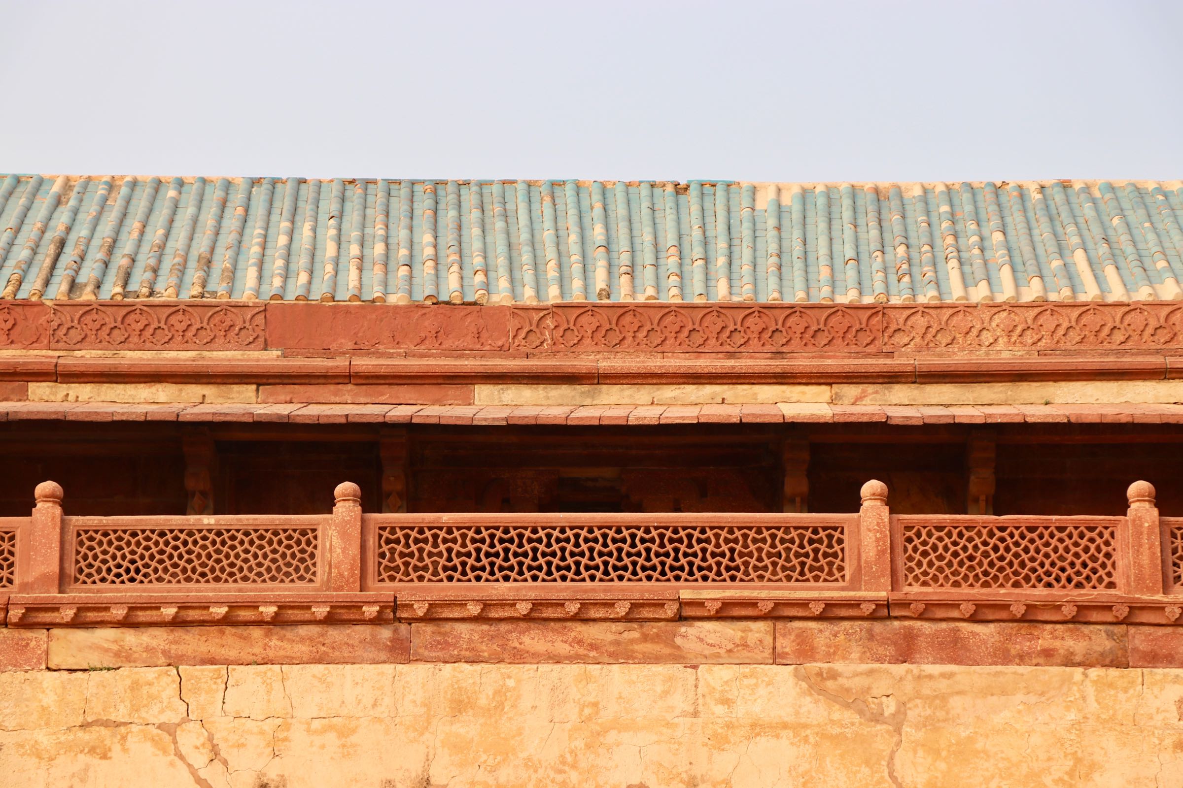 Dach des Jodhabai-Palast, Fatehpur Sikri, Indien