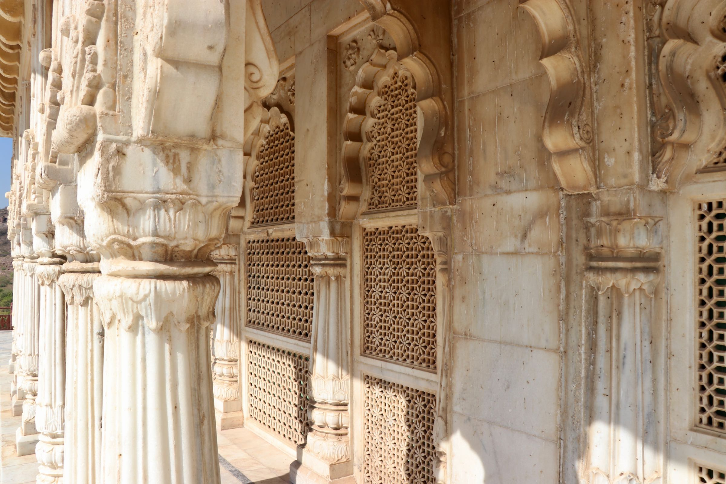 Jalis am Jaswant-Thada-Mausoleum, Jodhpur, Indien