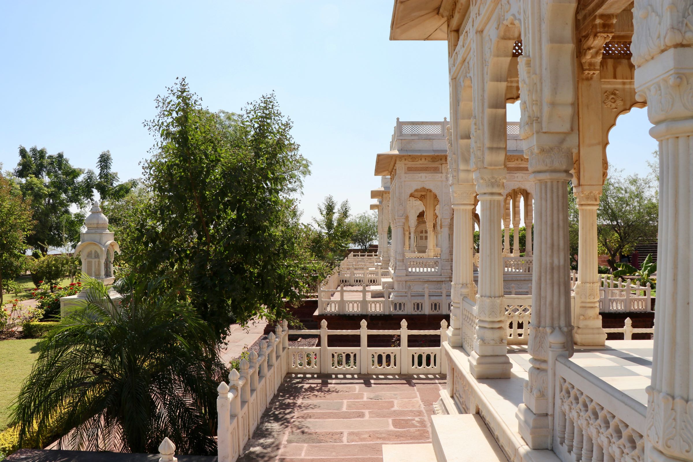 Pavillons am Jaswant-Thada-Mausoleum, Jodhpur, Indien