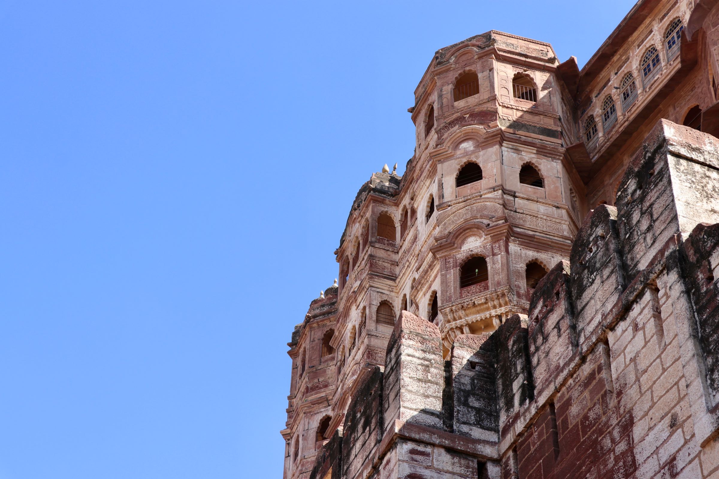 Fassade des Fort Mehrangarh, Jodhpur, Indien