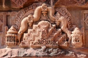 Dekoration an einem Hindutempel in Mandore, Indien