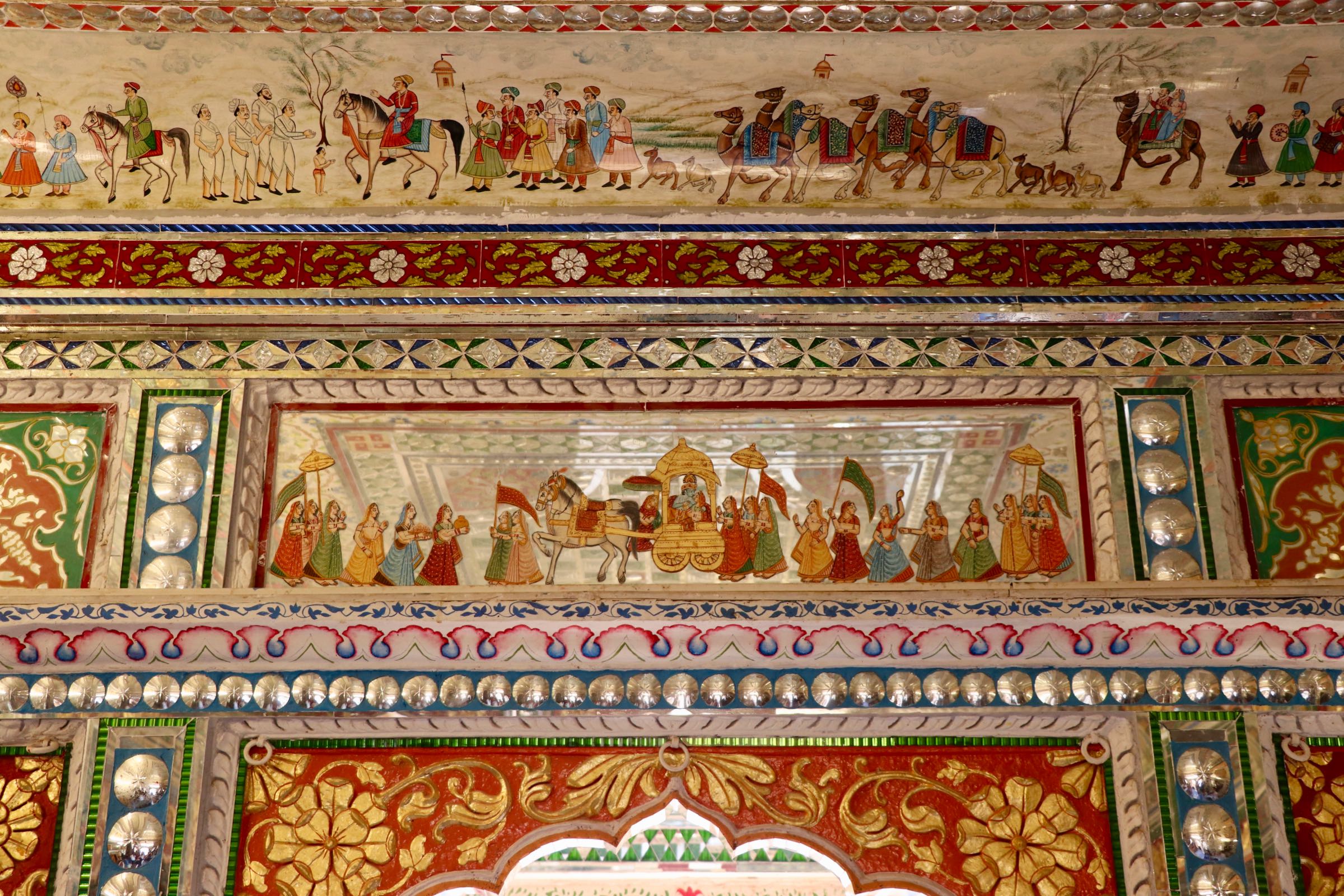 Wand in einem Haveli in Jaisalmer, Indien