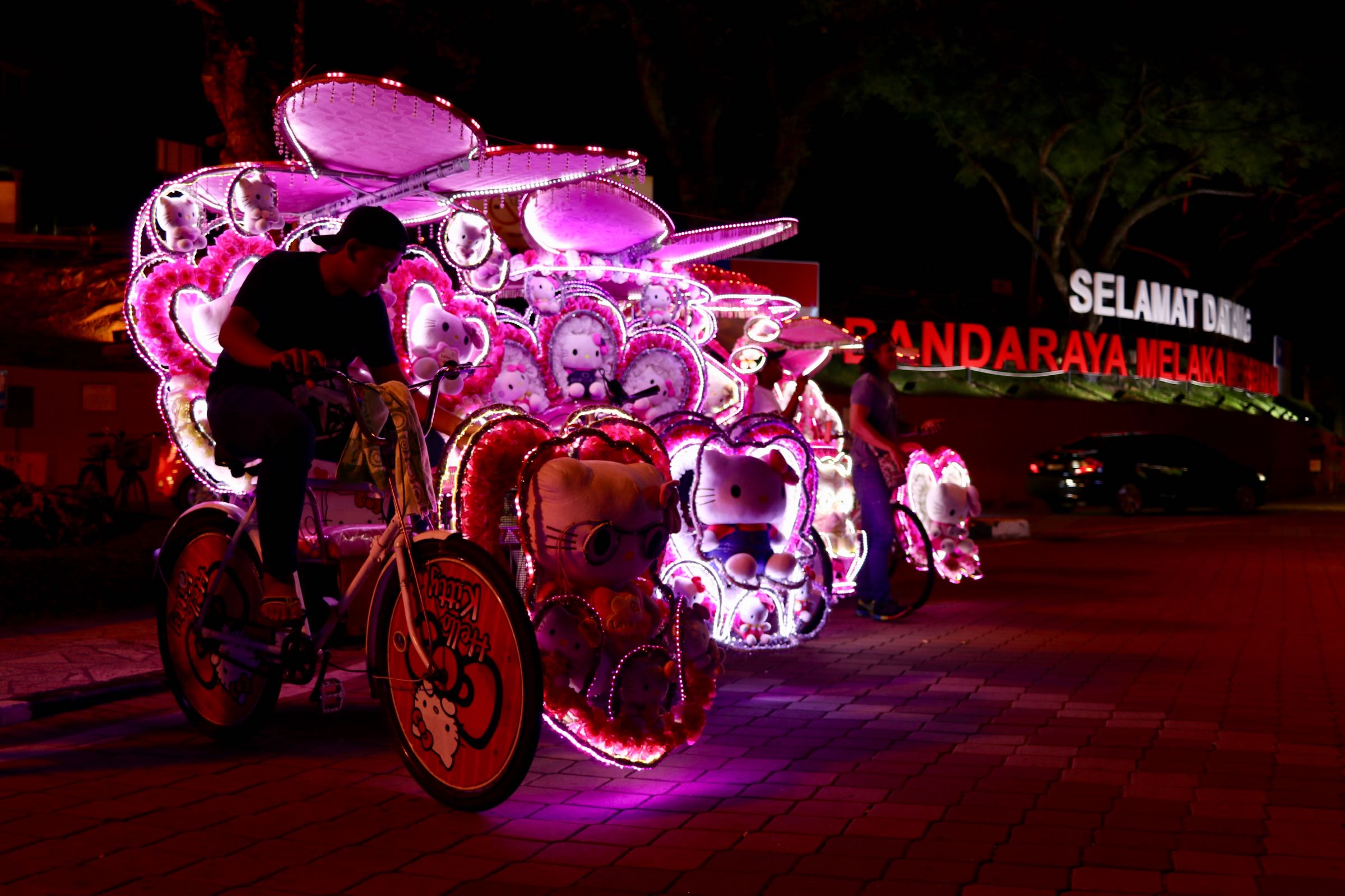 Fahrradrikschas in Malakka, Malaysia