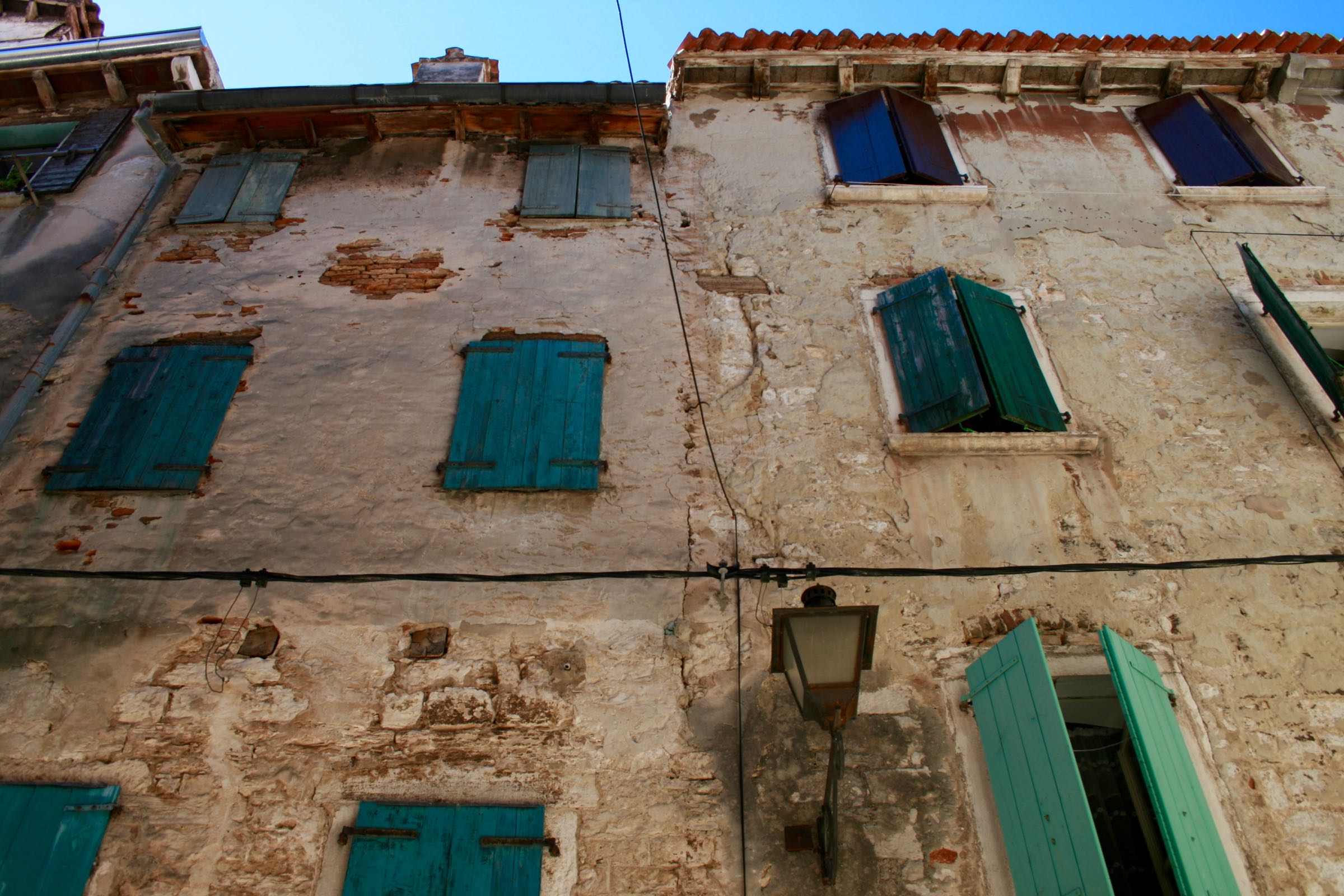 Häuserfront in Rovinj, Istrien, Kroatien