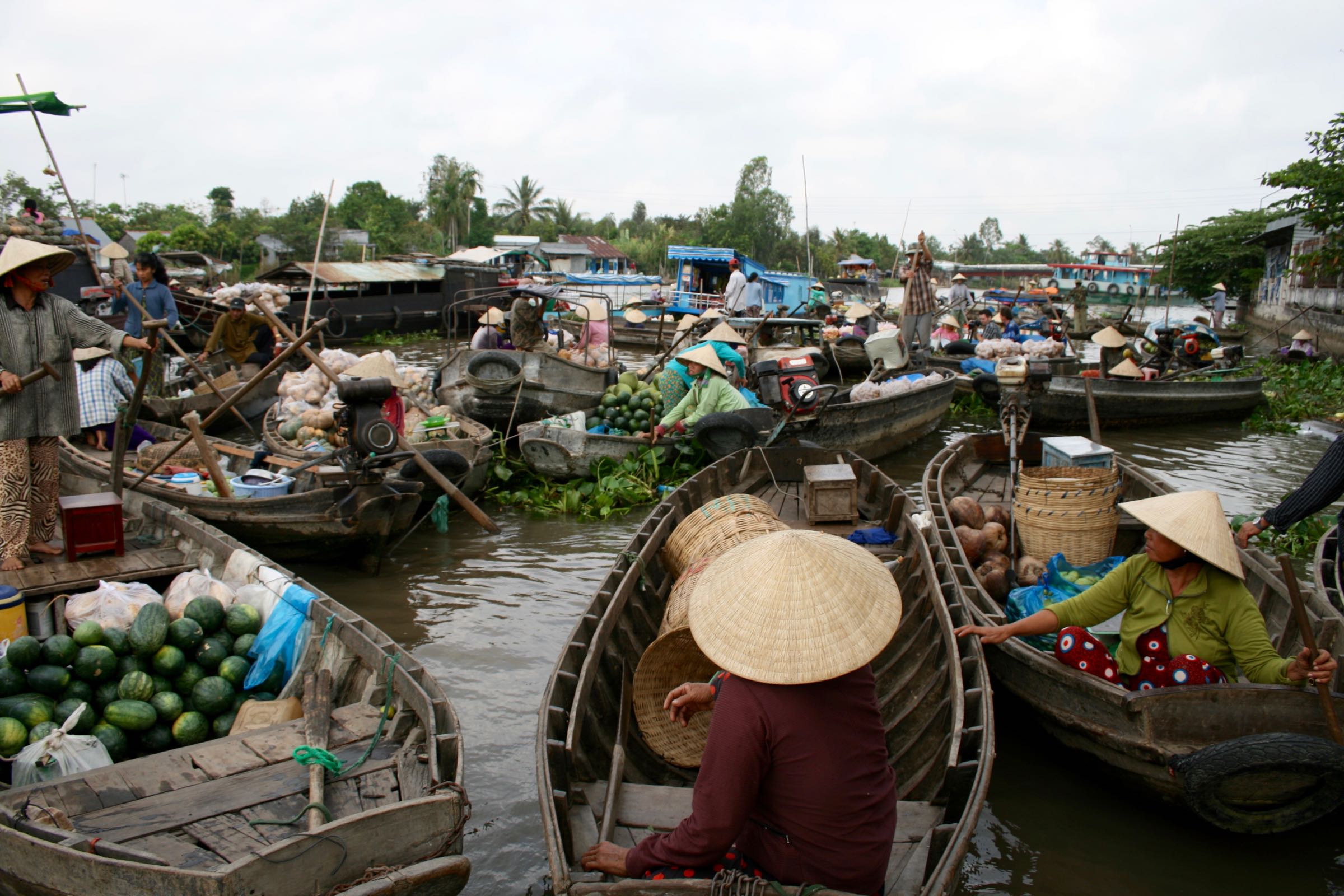 Schwimmender Markt im Mekongdelta, Vietnam