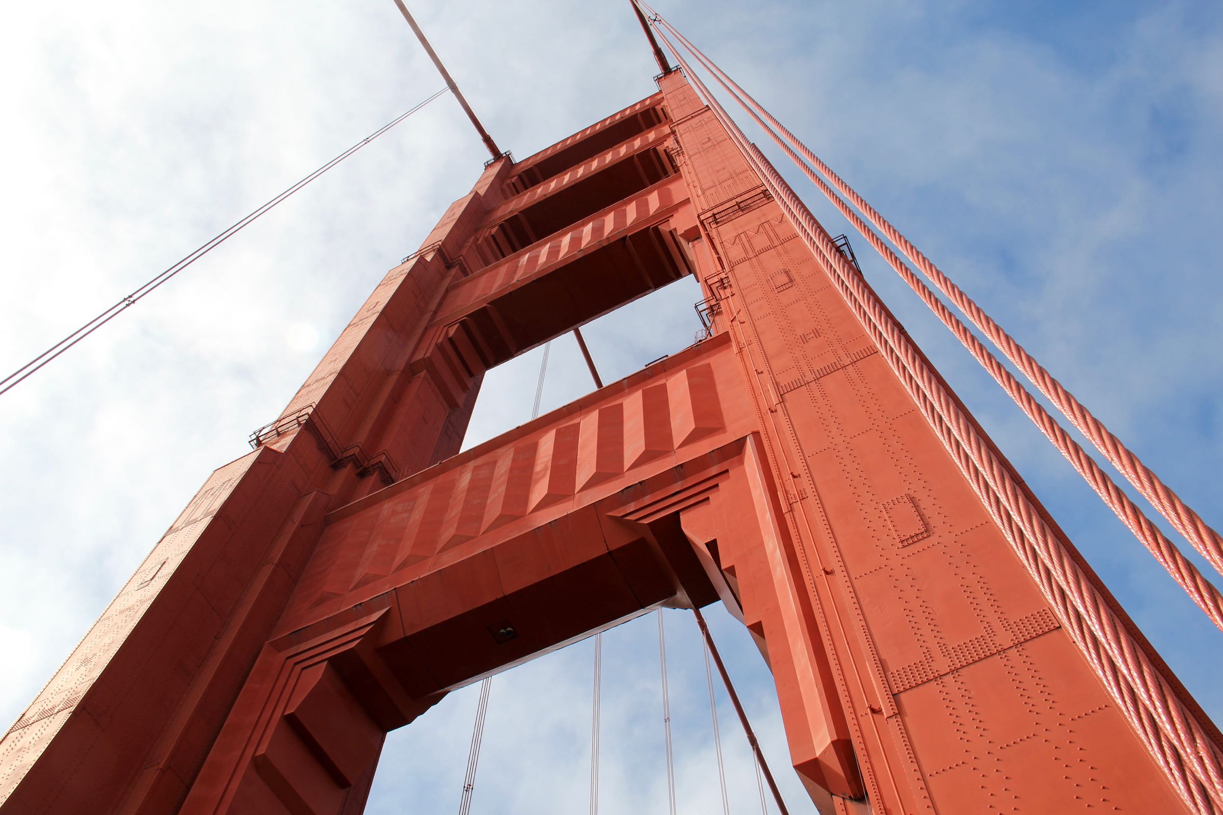 Pfeiler der Golden Gate Bridge, San Francisco, Kalifornien, USA