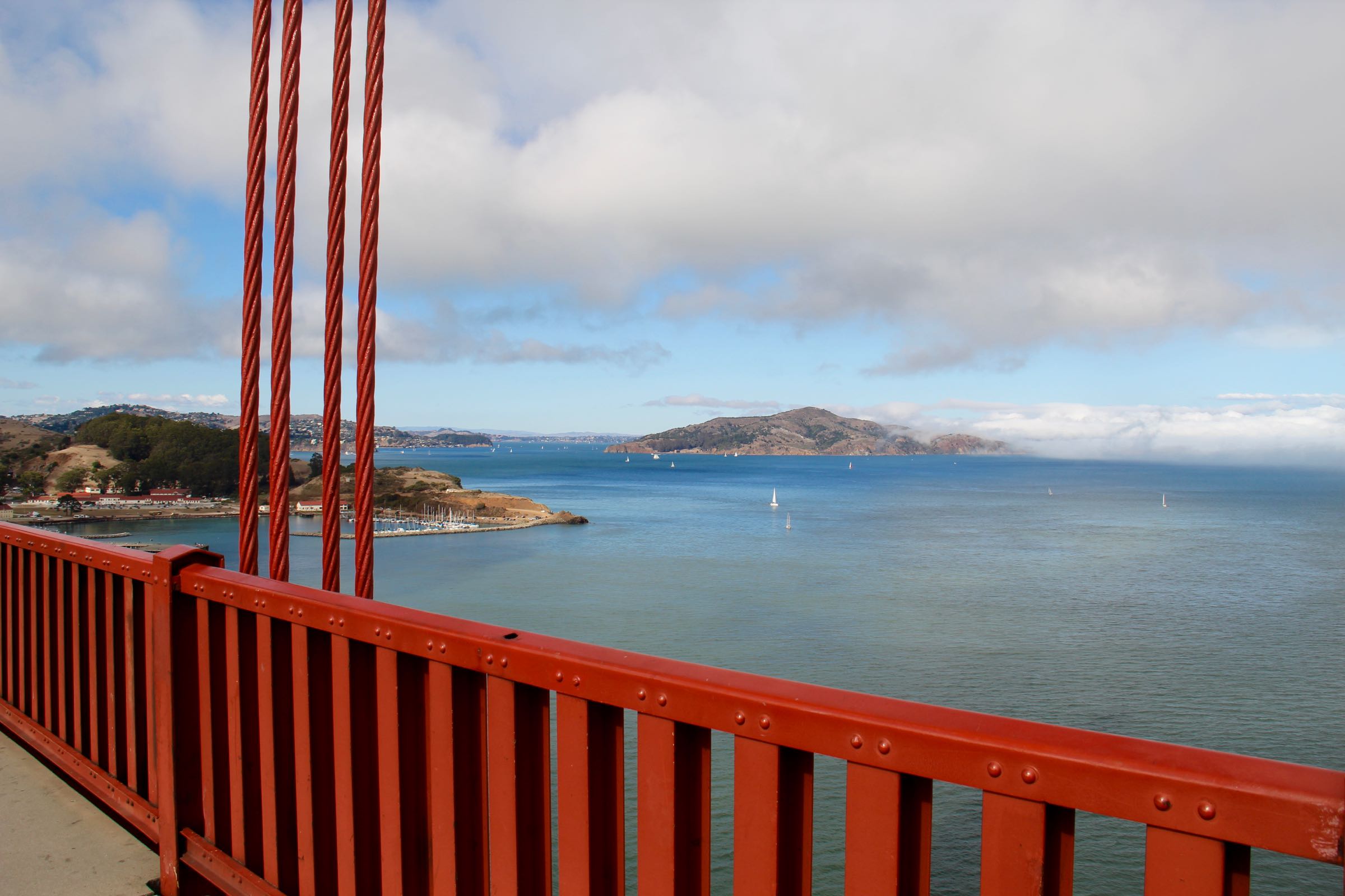 Blick von der Golden Gate Bridge, San Francisco, Kalifornien, USA