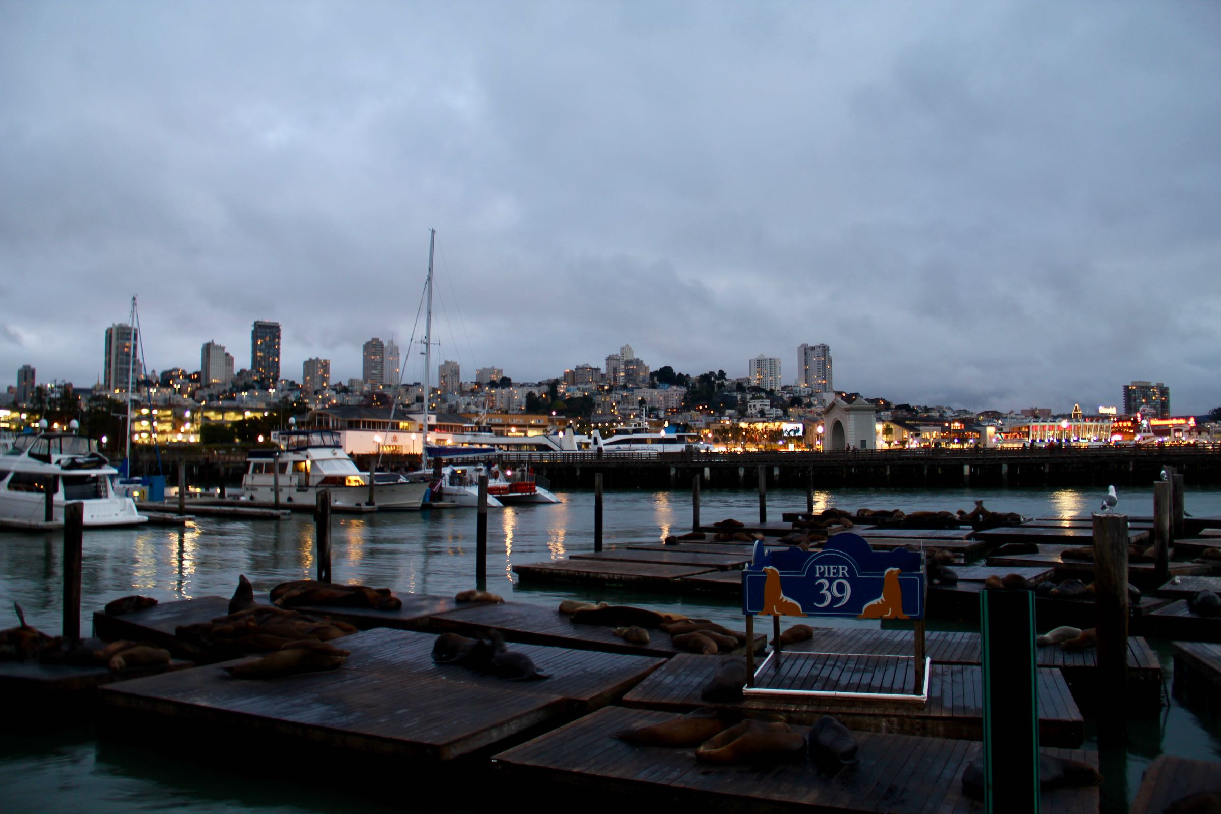 Pier 39 am Fisherman’s Wharf, San Francisco, Kalifornien, USA