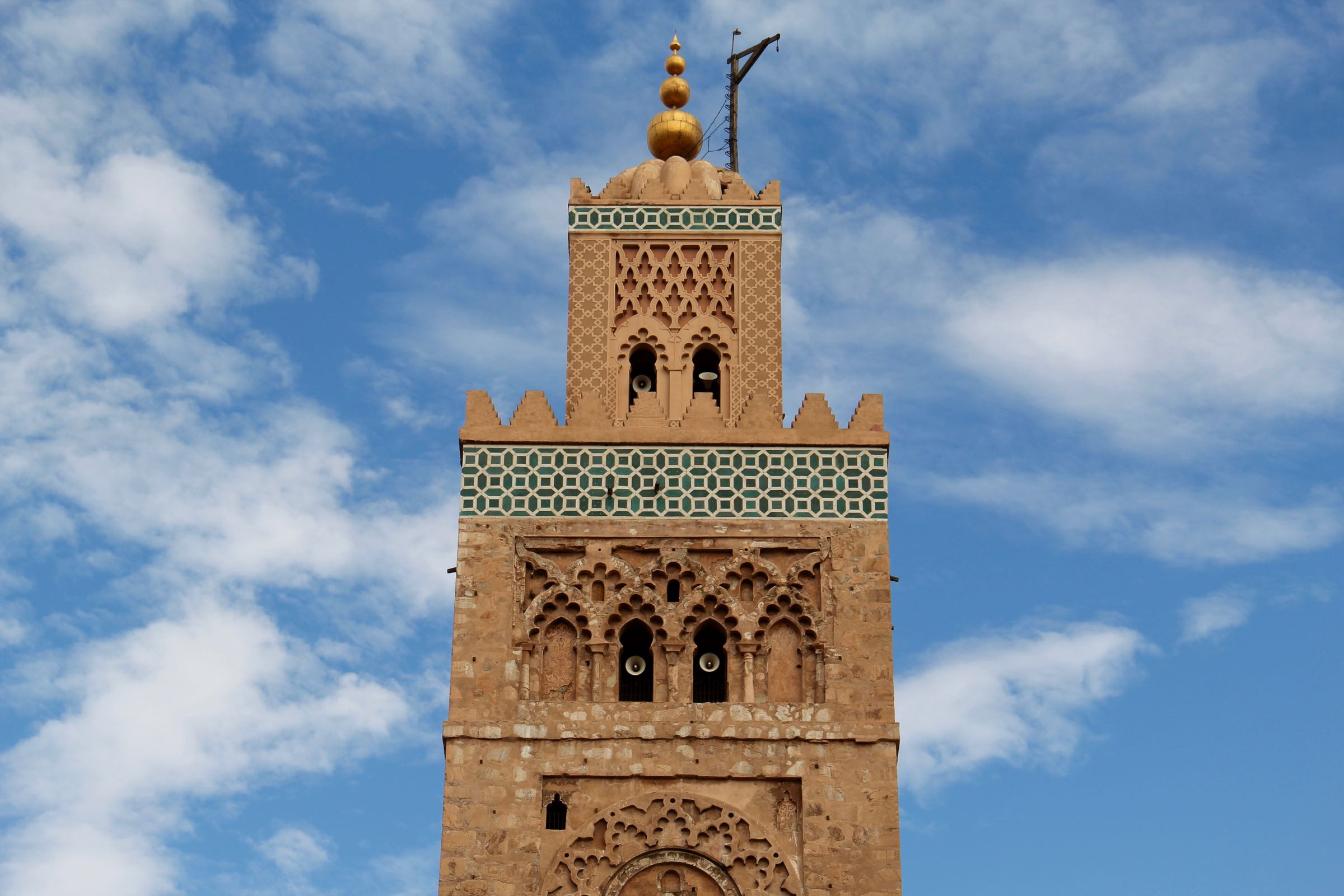 Minarett der KoutoubiaMoschee, Marrakesch, Marokko • Jamane