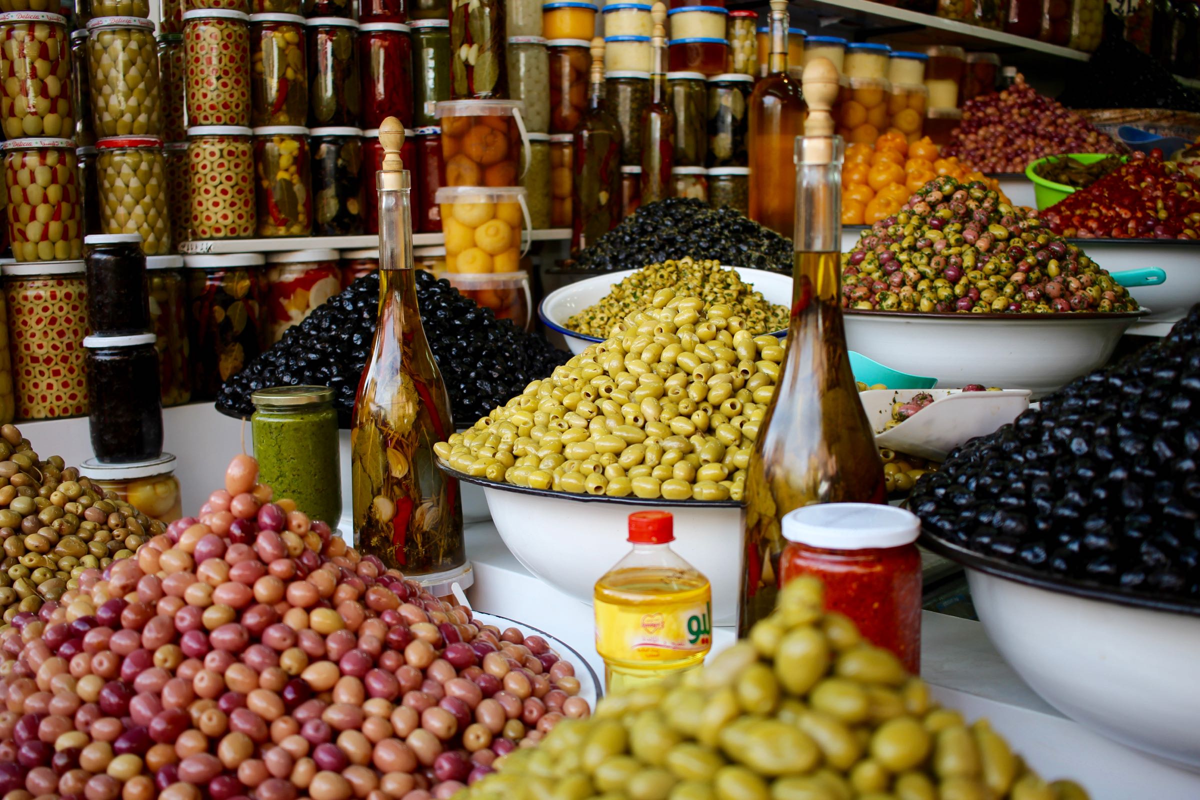 Olivenstand in Marrakesch, Marokko