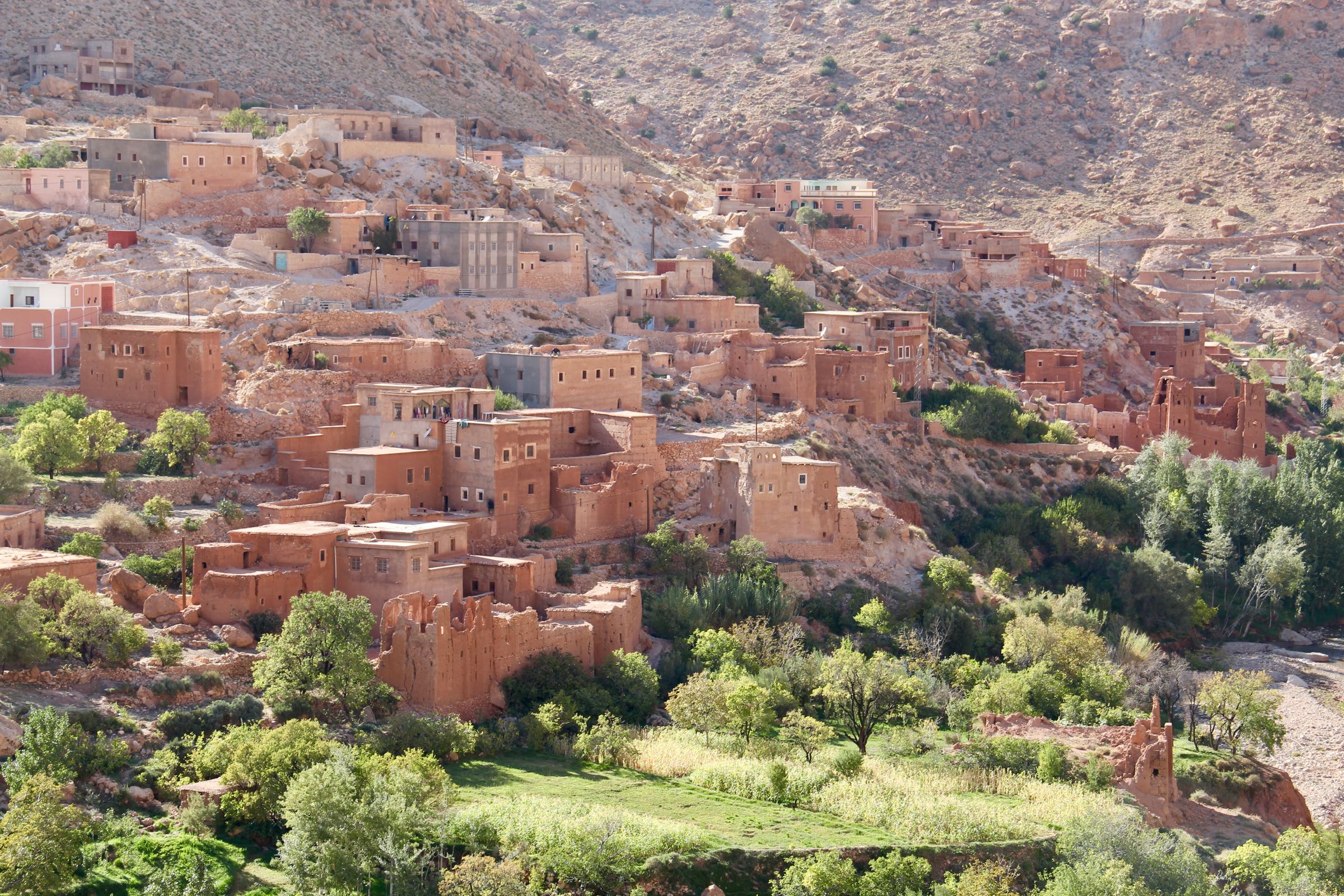 Dorf im Ounila-Tal, Marokko